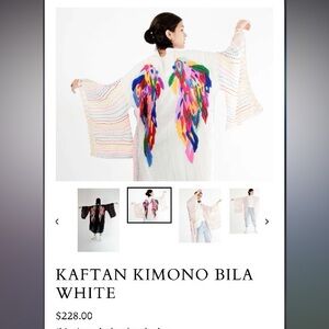 MOMO New York Angel Wings Embroidered Crochet Kimono One size